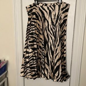Asos pleated tiger print satin skirt